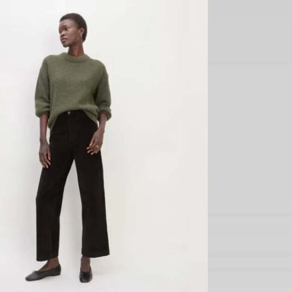 Everlane Corduroy Relaxed Straight Leg Pant Black 2